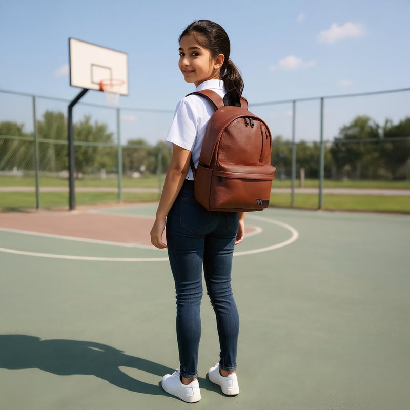 Must Backpack-1 Cmprt-22L (Engraved Pu) Brown \ 32X17X42 - Image 2
